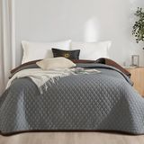 Покривало двостороннє Сірий/коричневий Love You 150 x 220 см loveyouhome_ly2104 фото
