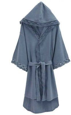 Женский халат с капюшоном на поясе Buldans Misk indigo короткий S/M sv2000022260084 фото