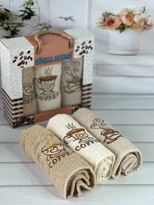 Suvari kofe 3в1 Махрові рушники 30x50 см Бавовна Туреччина Sul-5627 фото