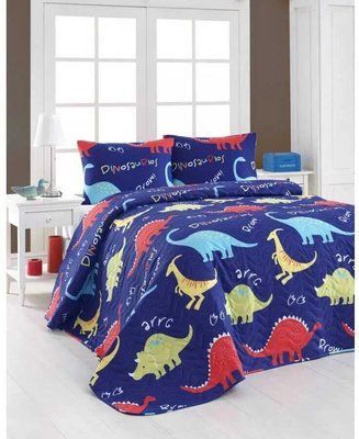 Покривало з наволочками Eponj Home Dinozorus mavi полуторне 160 х 220 см sv2000022254809 фото
