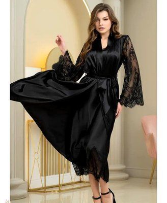 Довгий атласний халат Естер 7299 Mia-Amore 2XL/3XL Mia_7299_2XL/3XL фото