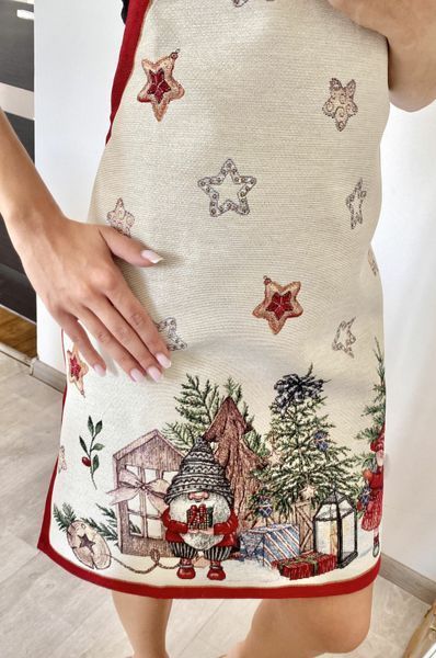 Фартук гобеленовый FEDERICA Limaso, 65x75, Новогодний, Серебряный люрекс, 59% полиэстер, 24% акрил, 17% хлопок, Гобелен lim_FEDERICA-FR фото