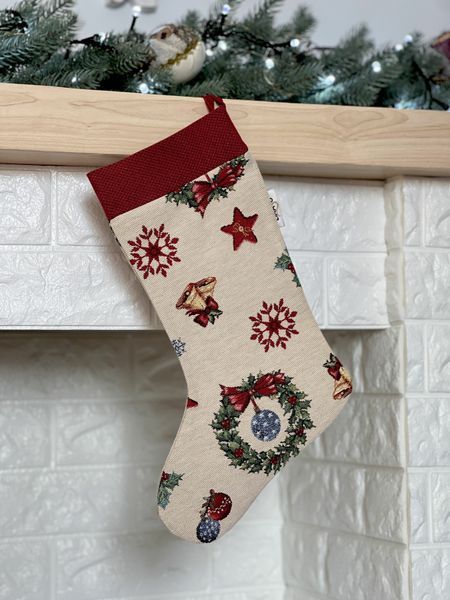 Чобіток для подарунків гобеленовий MERRY Limaso, 25x37, Новорічний, Без люрексу, 40% бавовна, 36% поліестер, 24% акрил, Гобелен lim_MERRY-CH фото