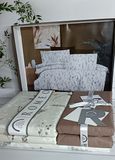 Poplin Flora kahve постіль з поплин Євро розмір Romeo home Туреччина Sul-60402 фото