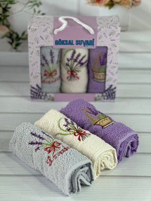 Suvari lavanta 3в1 Махрові рушники 30x50 см Бавовна Туреччина Sul-5628 фото