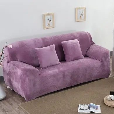 Защитный чехол на двухместный диван Велюровый Diana Textile Plush Velvet 145-185 см al2045-2-seat-L-purple фото