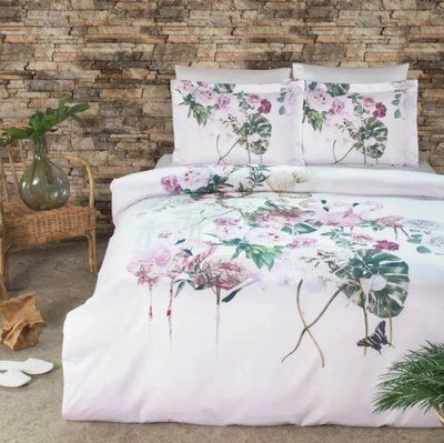 Постільна білизна сатин Де Люкс Tivolyo Home FLAMINGO Полуторний 160х220 см 180х260 см 50х70см (2шт) p_s_k_466019 фото