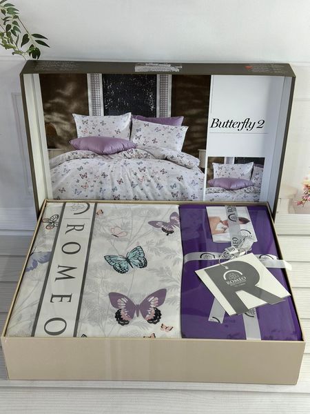 Poplin Butterfly 2 постель из поплин Евро размер Romeo home Турция Sul-6048 фото