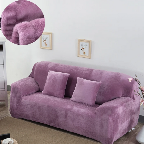 Защитный чехол на двухместный диван Велюровый Diana Textile Plush Velvet 145-185 см al2045-2-seat-L-purple фото