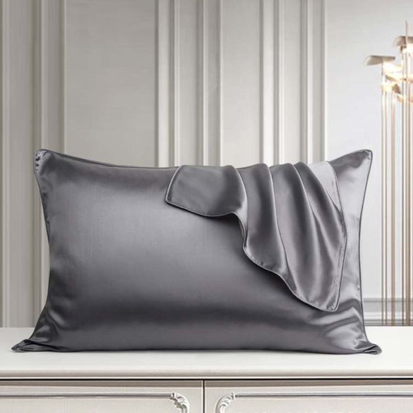 Односторонняя шелковая наволочка Diana Textile Dia-2818-серый фото