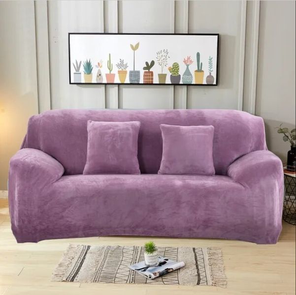 Защитный чехол на двухместный диван Велюровый Diana Textile Plush Velvet 145-185 см al2045-2-seat-L-purple фото
