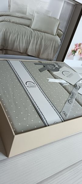 Poplin Goroh bej постель из поплин Евро размер Romeo home Турция Sul-60403 фото