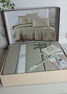 Poplin Goroh bej постіль з поплин Євро розмір Romeo home Туреччина Sul-60403 фото