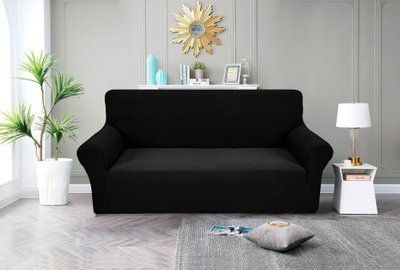 Чохол на диван тримісний Corn Fleece чорний Love You loveyouhome_81184 фото