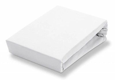 Простынь на резинке White U-tek хлопок Hotel Collection белая 80х200 posmar63572 фото