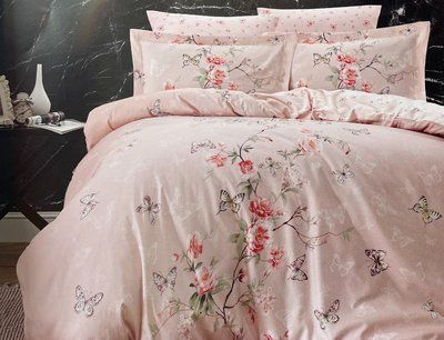Комплект постельного белья Cotton Satin S-379 Matilde powder S-379-Matilde-powder-Євро фото