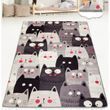 Детский коврик безворсовый Chilai Home Cats Gri, Серый, 100x160 см