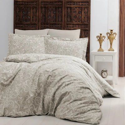 Постельное белье сатин делюкс FIRST CHOICE SWETA BEIGE (200x220) 634749 Fir_634749 фото