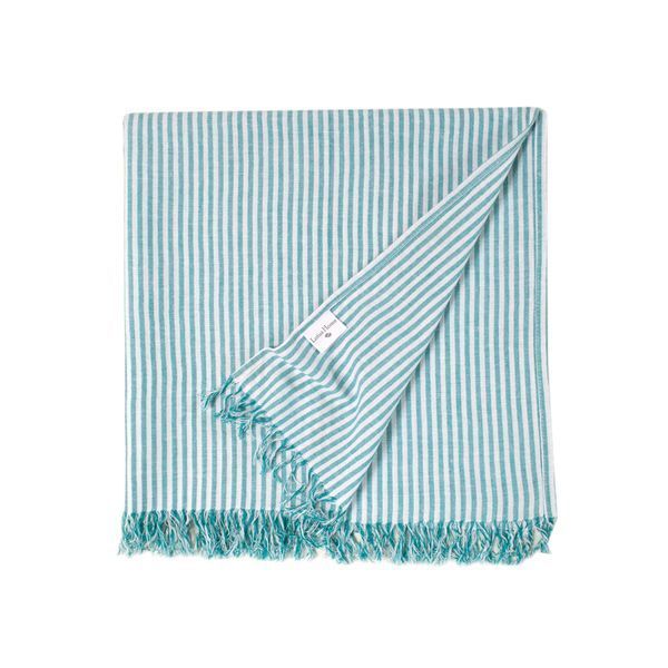 Полотенце Lotus Home Pestemal - Argosa stripe 85x175 emerald изумрудный svt-2000022344227 фото