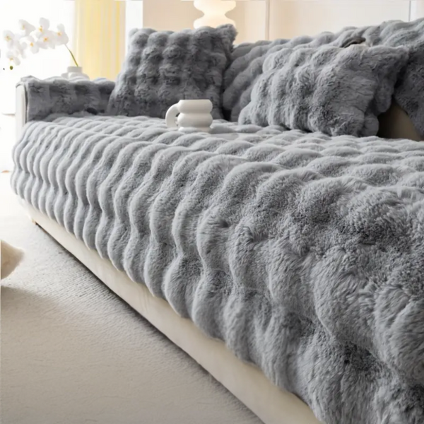 Мягкая накидка для дивана меховая Diana Textile 1 шт al-Dark-Grey-160 фото