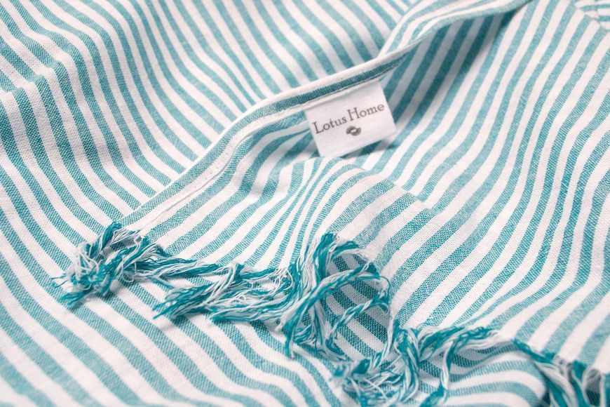 Полотенце Lotus Home Pestemal - Argosa stripe 85x175 emerald изумрудный svt-2000022344227 фото