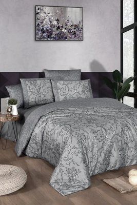 Постільна білизна La Romano Premium Satin Dema Grey Євро LaR_ХМ31625 фото