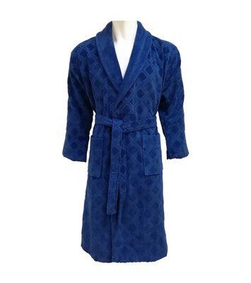 Мужской махровый халат Class Bahar Tekstil Karo Man Navy XL p_s_k_06007823 фото