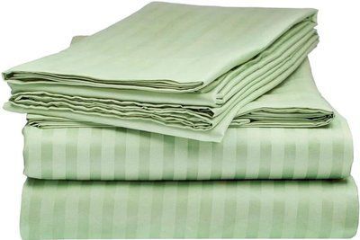 Простыня Mint сатиновая Home Sateen Stripe зеленая 240х260 posmar79300 фото