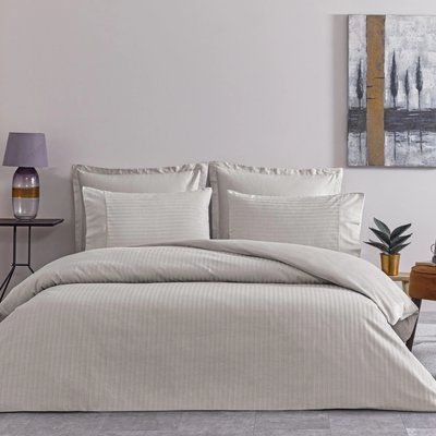 Двуспальный комплект King Size TAC Premium Basic Grey Сатин-Полоска tac_60313652 фото