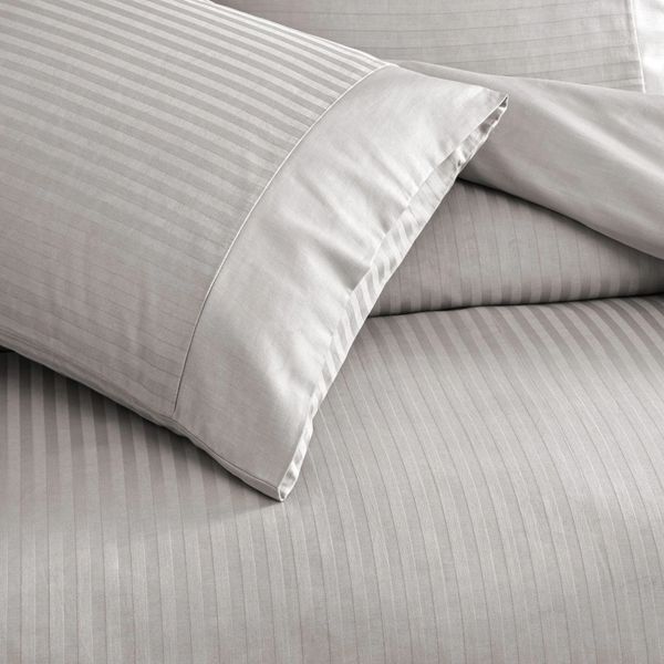 Двуспальный комплект King Size TAC Premium Basic Grey Сатин-Полоска tac_60313652 фото