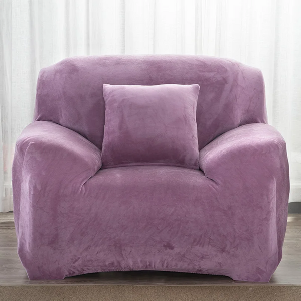 Защитный чехол на кресло Diana Textile Plush Velvet 90-140 см al2045-1-seater-90-140-Light-purple фото