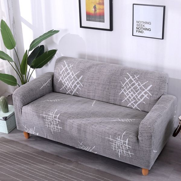 Чохол на 2-місний диван Diana Textile з принтом 145-185 см Сірий+Абстракція al456-2x фото