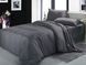 Однотонна постільна білизна сатин Home Stripe Iron Grey темно сіре Євро Maх posmar75937 фото
