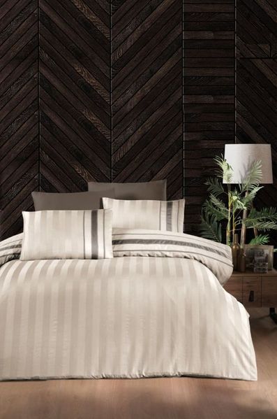 Комплект постільної білизни First Choice Сатин Deluxe DLX-242 Artwel SDLX-245-Artwel-Champagne-Євро фото