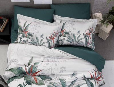 Комплект 3D SATIN 3DS-149 Palm Garden Oil Green 3DS-149-Palm-Garden-Oil-Green-Полуторний фото