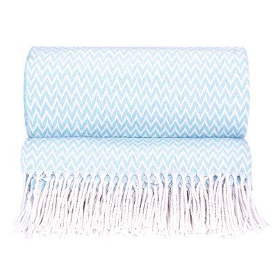 Плед бавовняний зиг-заг Love You loveyouhome_4226Light Blue фото