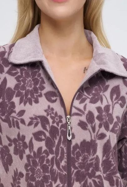 Женский трикотажный халат на молнии NUSA 0505, Фиолетовый (Murdum), 3XL ns-0505-murdum-3XL фото