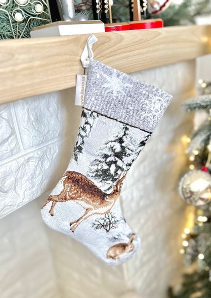 Чобіток для подарунків гобеленовий WINTER Limaso, 30x45, Новорічний, Без люрексу, з мікрофібою, 80% поліестер, 15% бавовна, 5% акрил, Гобелен lim_WINTER-CH фото