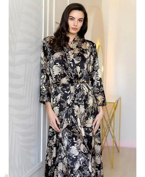 Длинный шелковый халат Ясмина 3989 Mia-Amore 2XL/3XL Mia_3989_2XL/3XL фото