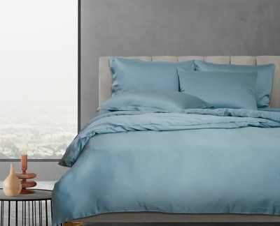 Комплект постільної білизни LUXURY LINENS Cecilia Tencel TURQUOISE 100% тенсел Двоспальні luli2300090 фото