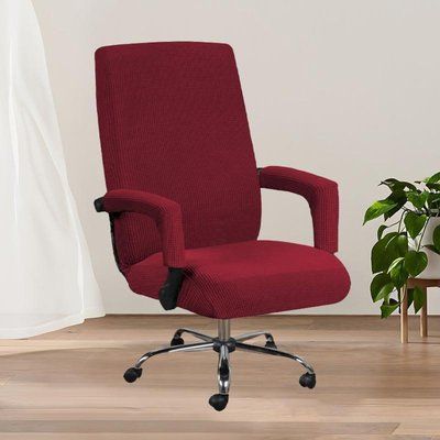 Чехол на компьютерное офисное кресло с подлокотниками Diana Textile Elastic Stretch 66283-red-S фото
