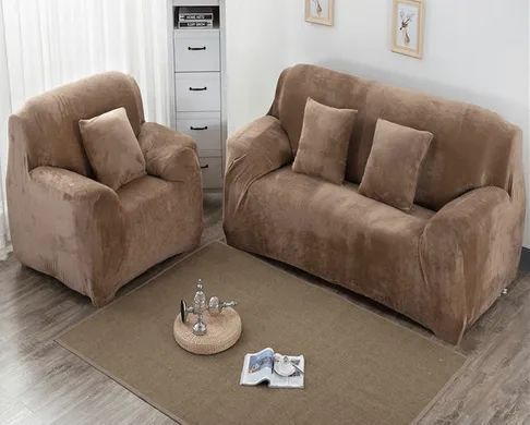 Чехол на диван + 2 кресла замша /микрофибра Homytex Ht-183037 фото