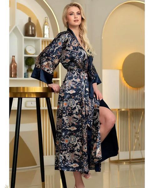 Женский длинный атласный халат Mia-Amore Зодиак 7289 Mia-Amore_7289_2XL/3XL фото