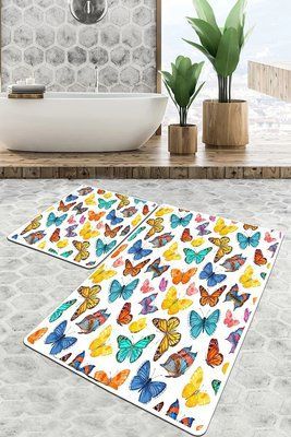 Набір килимків для ванної кімнати Chilai Home BUTTERFLY VALLEY 60*100+50*60 Chom_110024169 фото