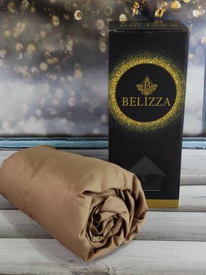 Kahve сатинове простирадло на резинці. Belizza Sul-4520 фото