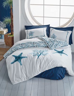 Комплект постельного белья Cotton box Star Lacivert 200x220 Cbox_010077770 фото