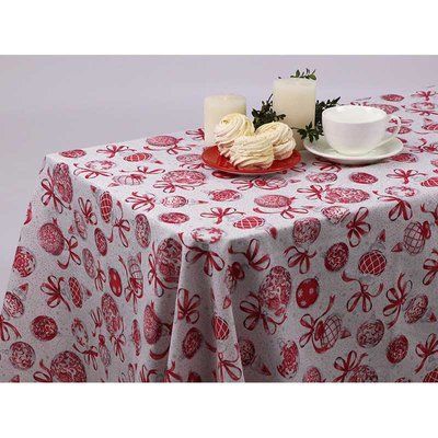 Бавовняна скатертина Новорічні кульки 232.114_Новорічні кульки фото