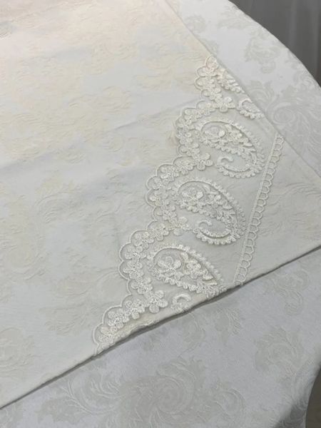 Скатертина LUXURY LINENS 83546/1002БК Кругла 50% бавовна / 50% акрил Ø180 см luli25115 фото