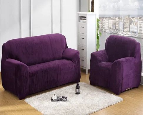 Чехол на диван + 2 кресла замша /микрофибра Homytex Ht-183036 фото