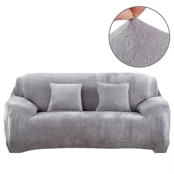 Набір велюрових чохлів на 4-місний диван + 2 крісла Diana Textile al2045-4set-Light-gray фото